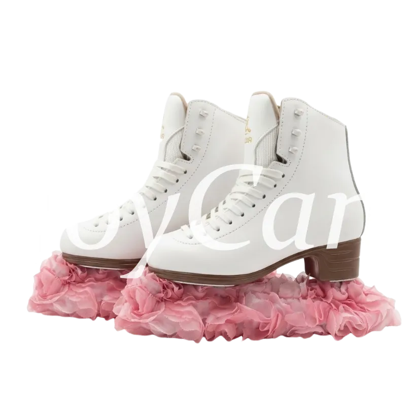 JoyCan Figure Skate Blade Covers JB453 | Rainbow Pastel 3D Flower Decorative Ice Skate Guards for Girls and Women