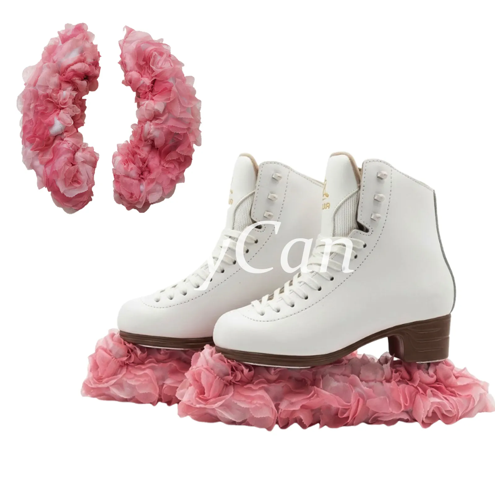 JoyCan Figure Skate Blade Covers JB453 | Rainbow Pastel 3D Flower Decorative Ice Skate Guards for Girls and Women