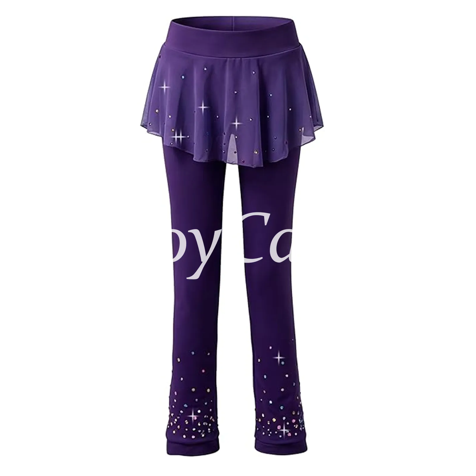 JoyCan Figure Skating Warm‑Up Set JB229 | Hot Pink Full‑Zip Rhinestone Jacket & Skirt‑Over‑Leggings 2‑Piece Training Outfit for Girls and Women
