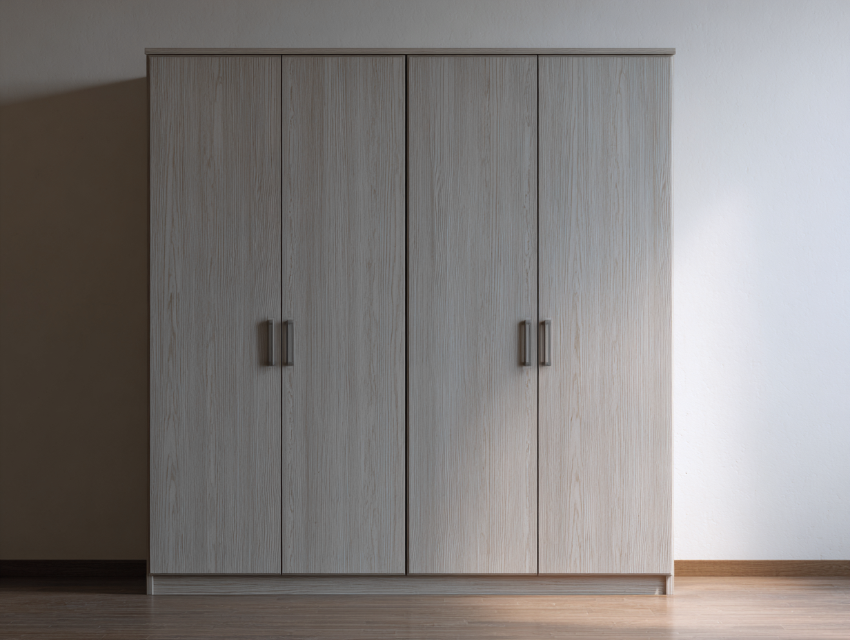 Armoire en panneaux MDF 180x60x200 cm - chêne clair - pour chambre - design moderne avec espace de rangement