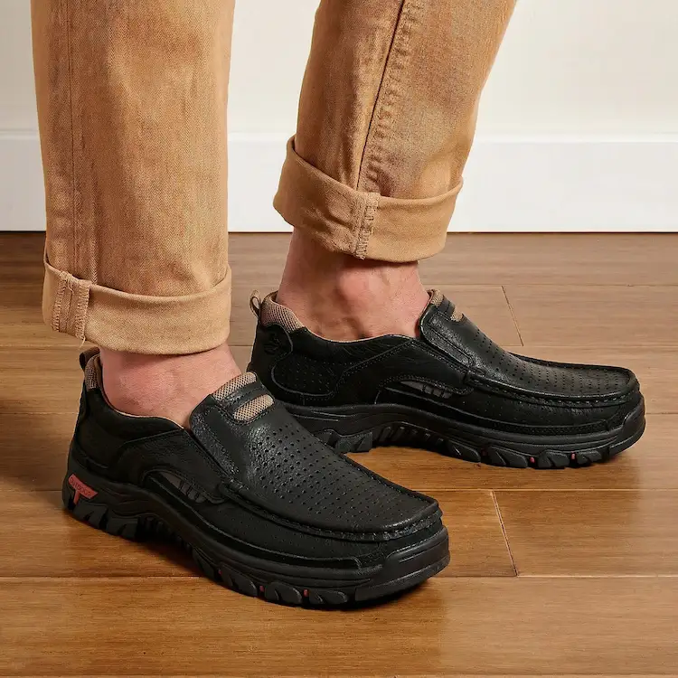 Men's Genuine Leather Slip-On Loafers