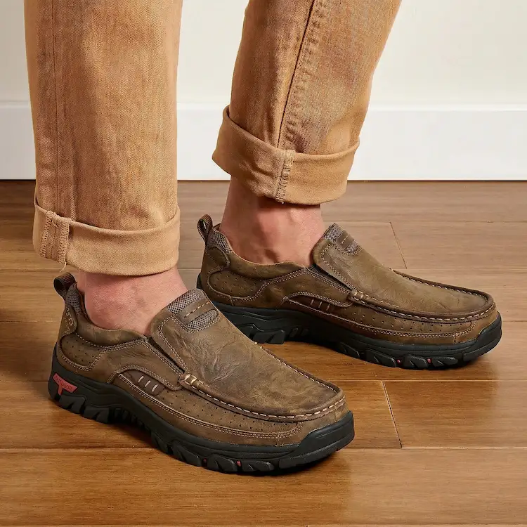 Men's Genuine Leather Slip-On Loafers