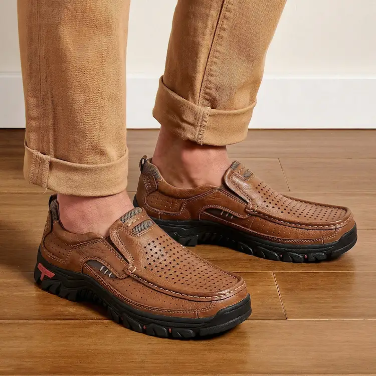 Men's Genuine Leather Slip-On Loafers