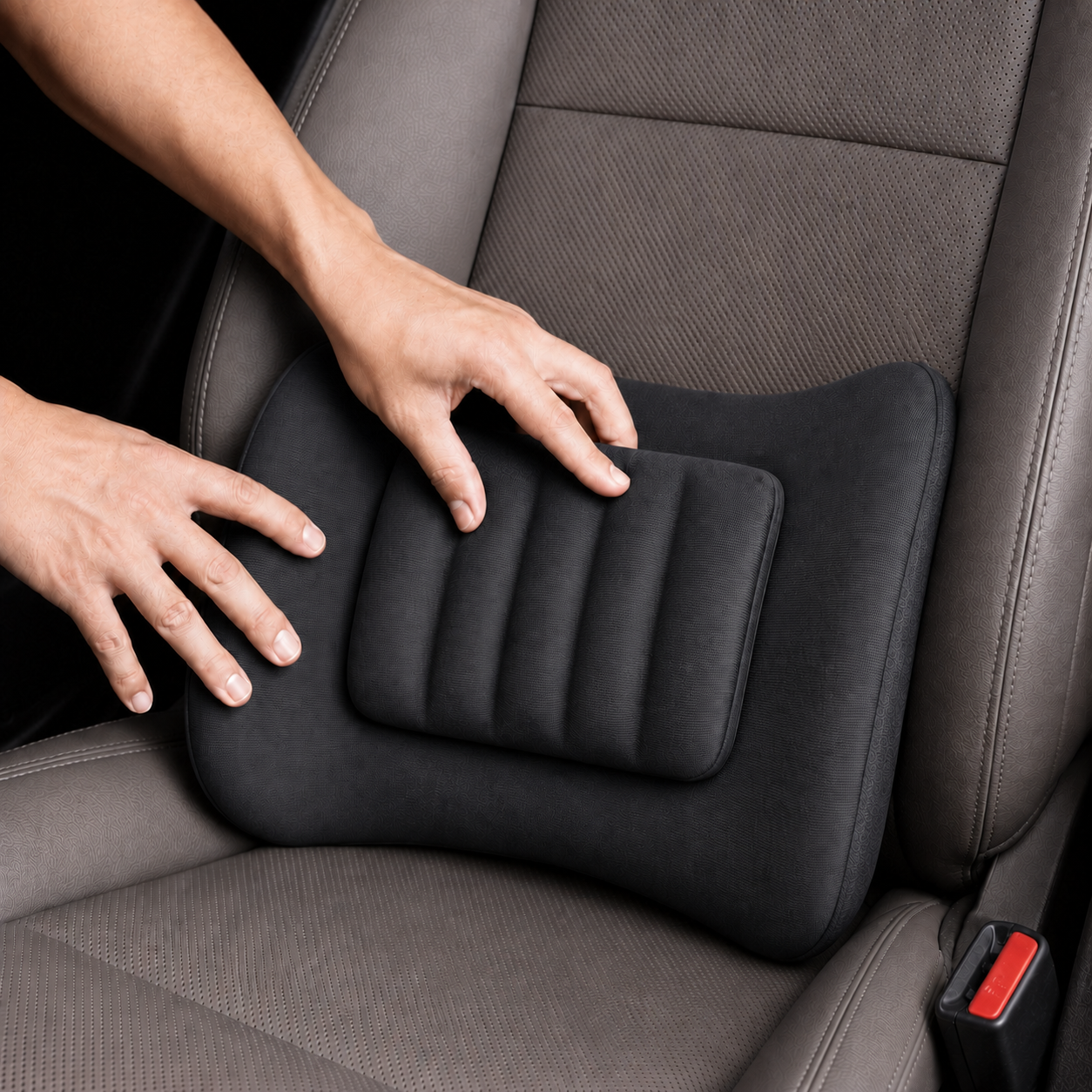 adjustable car lumbar support pillow with memory foam design
