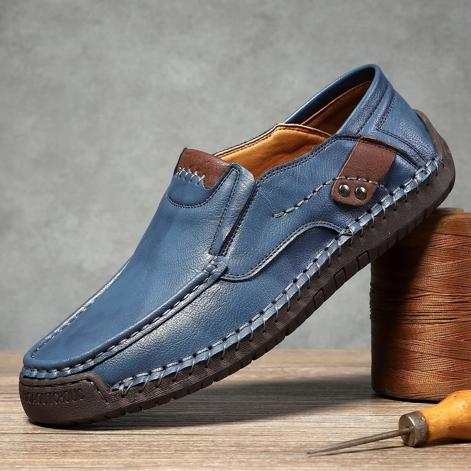 blue loafers