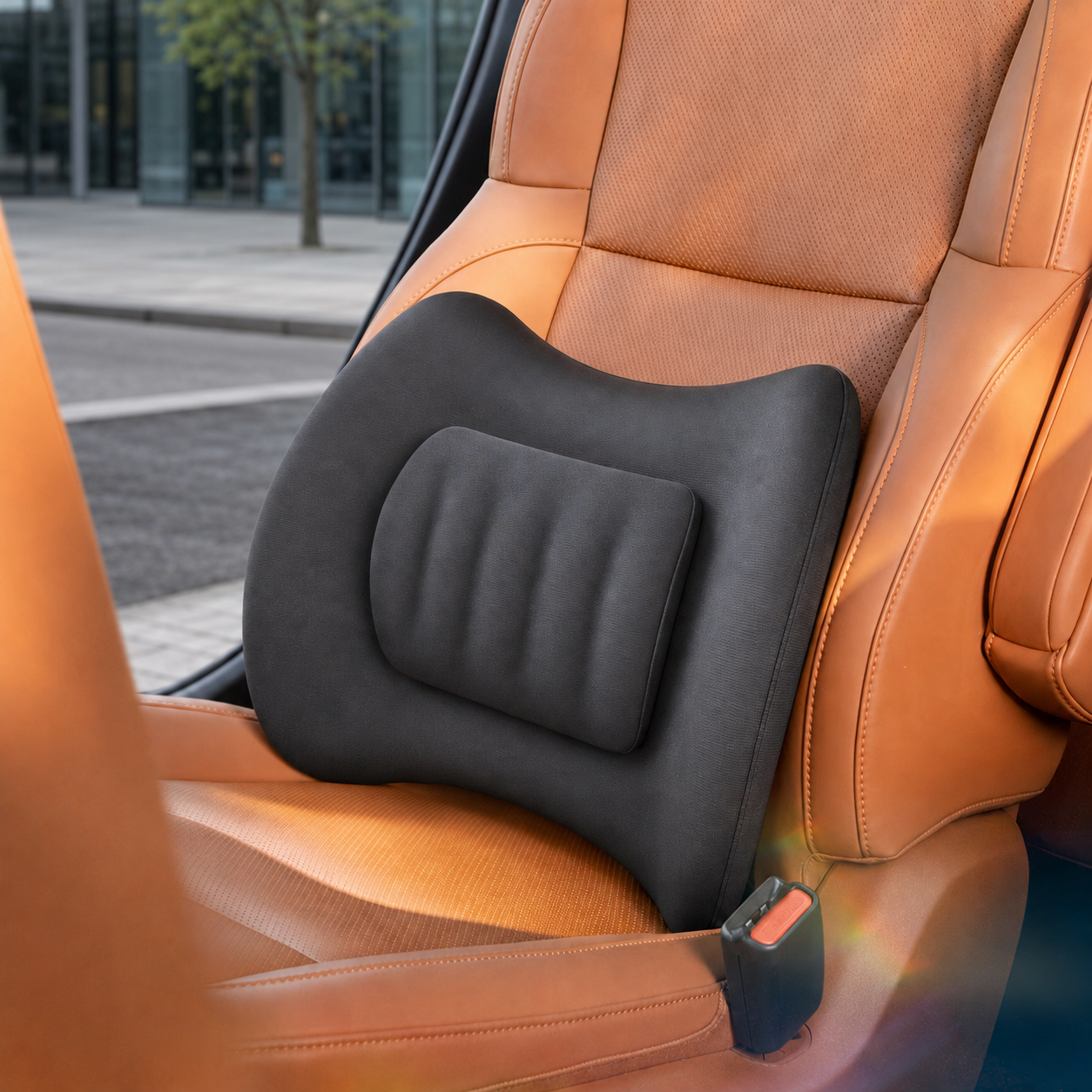 adjustable car lumbar support pillow with memory foam design