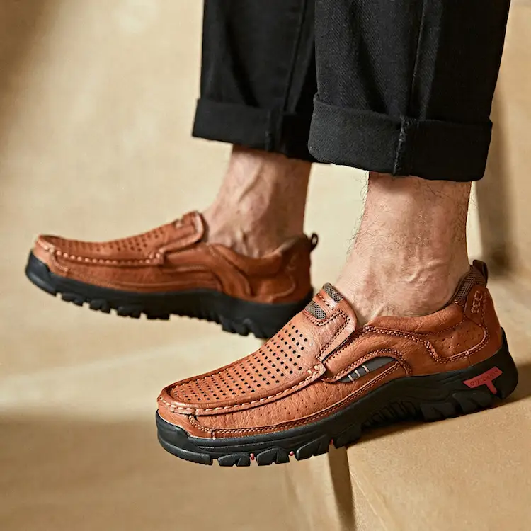 Men's Genuine Leather Slip-On Loafers