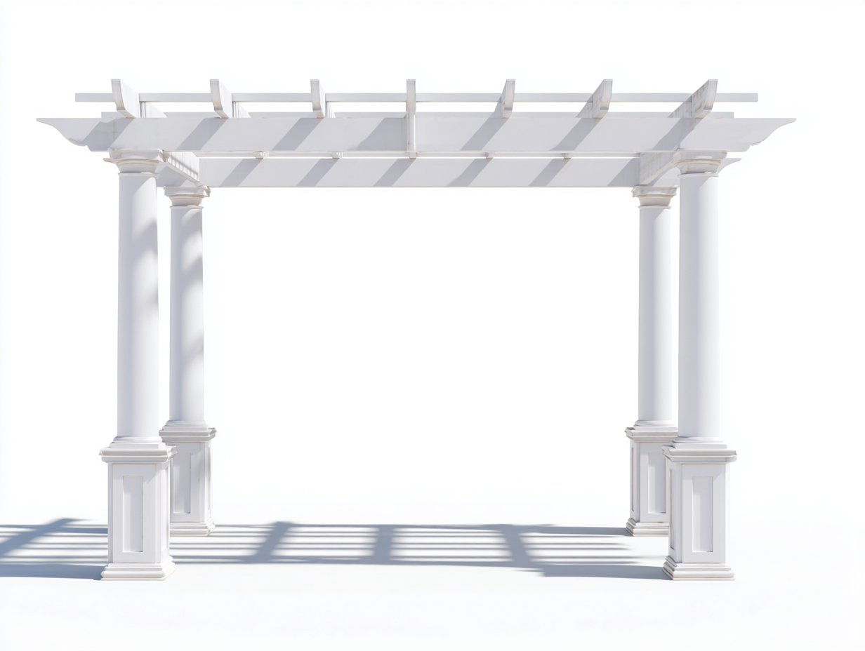 Pergola de jardin 300x300x250 cm – blanc – pour extérieur – design classique-Houseovae