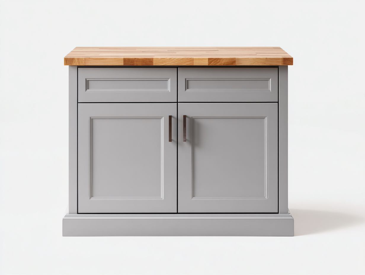 Buffet avec plateau en bois 120x45x90 cm – gris-bois naturel – usage intérieur – style classique-Houseovae