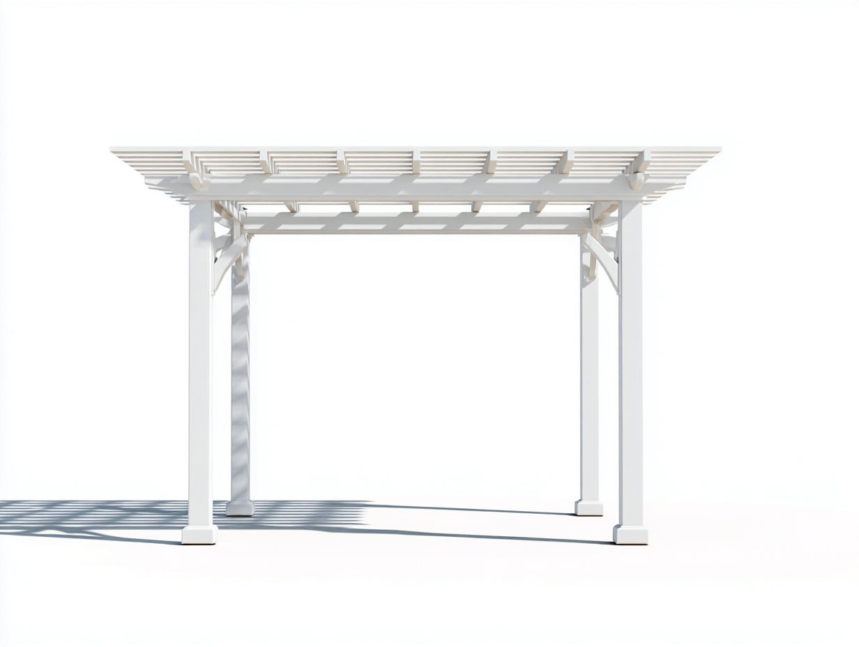 Pergola avec structure blanche 300x300x250 cm – blanc – usage extérieur – style contemporain-Houseovae