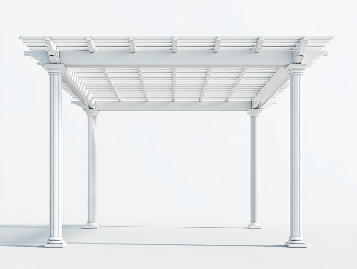 Pergola en bois 360x300x250 cm – Blanc – Ombrage extérieur – Design classique-Houseovae