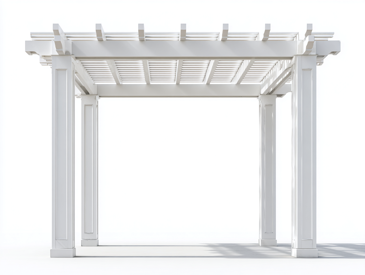 Pergola de jardin en structure blanche 360x300x240 cm – blanc – abri extérieur ajouré-Houseovae