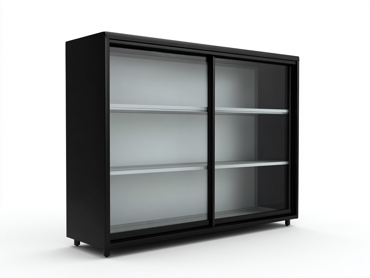 Vitrine avec portes vitrées 160x40x120 cm – noir-transparent – usage intérieur – style contemporain-Houseovae