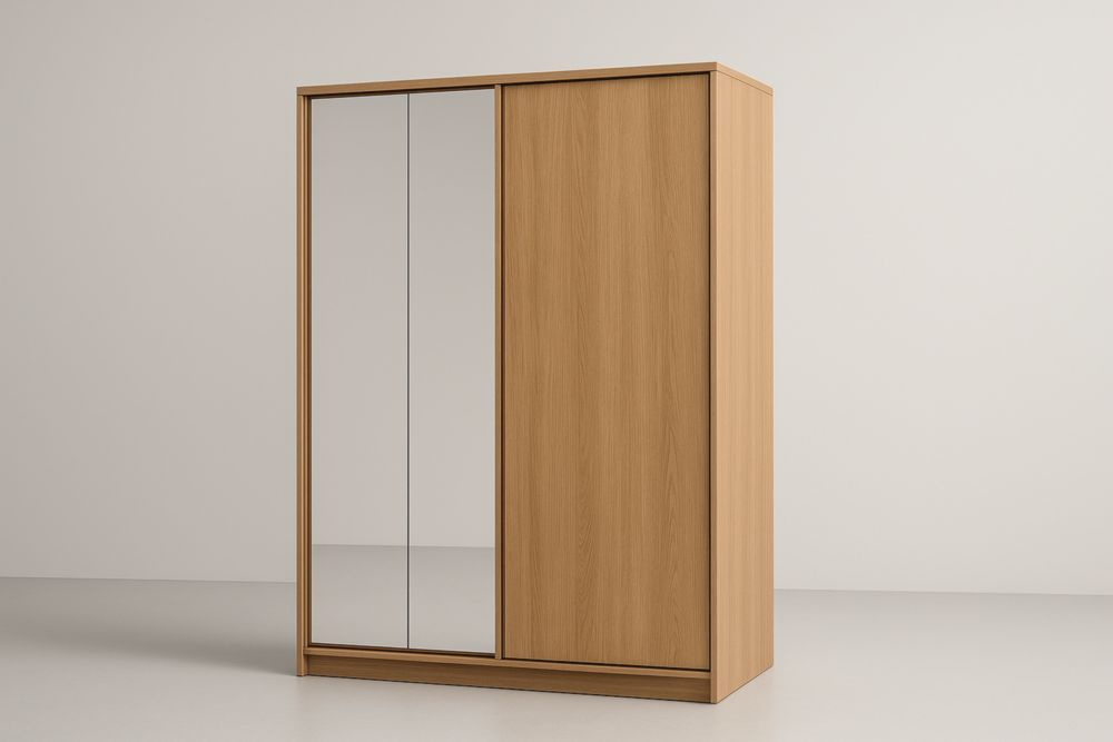 Armadio Scorrevole in Rovere con Specchio