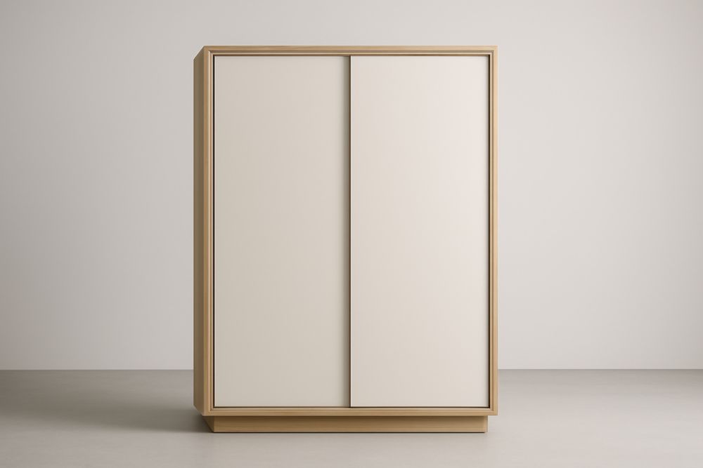 Armadio scorrevole bianco in MDF 200x120x60 cm