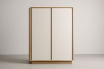 Armadio scorrevole bianco in MDF 200x120x60 cm