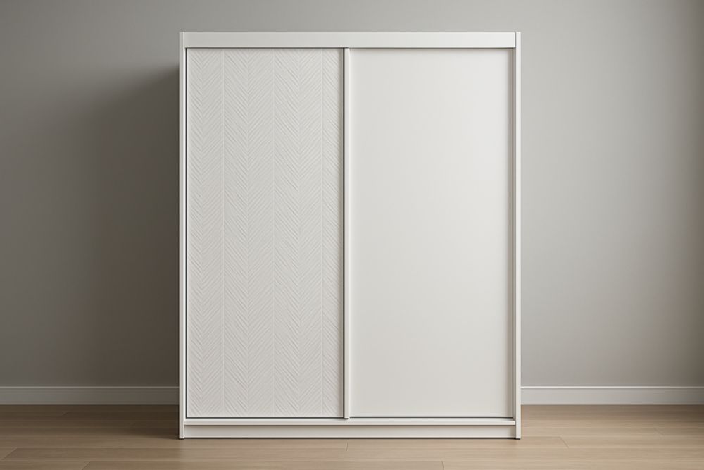 Armadio in MDF con porte scorrevoli bianco 180x200x60 cm