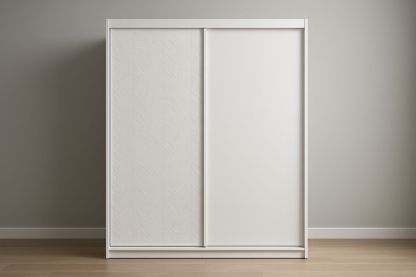 Armadio in MDF con porte scorrevoli bianco 180x200x60 cm