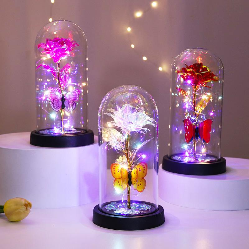 Eternal Butterfly Rose Glass Dome Display with LED Light Creative Gift for Qixi Festival Romantic Home Decor Glass Dome Material Ideal for Qixi Festival Gifts Enhances Romantic Home Decor Eternal Butterfly Rose Glass Dome Display with LED Light Creative Gift for Qixi Festival Romantic Home Decor Glass Dome Material Ideal for Qixi Festival Gifts Enhances Romantic Home Decor