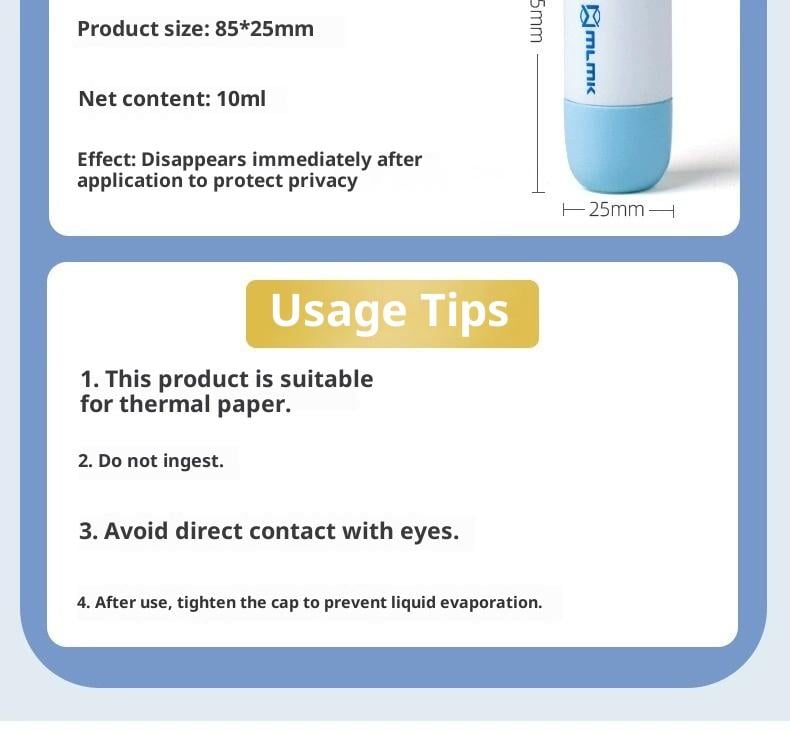 2 Pack Privacy Wipe: 2-in-1 Thermal Paper Correction Fluid with Unboxing Knife 2 Pack Privacy Wipe: 2-in-1 Thermal Paper Correction Fluid with Unboxing Knife