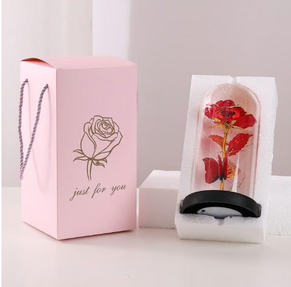 🏆Valentine's Day Special 49% off💥eternal Butterfly Rose Glass Dome Display With Led Light🦋🌹