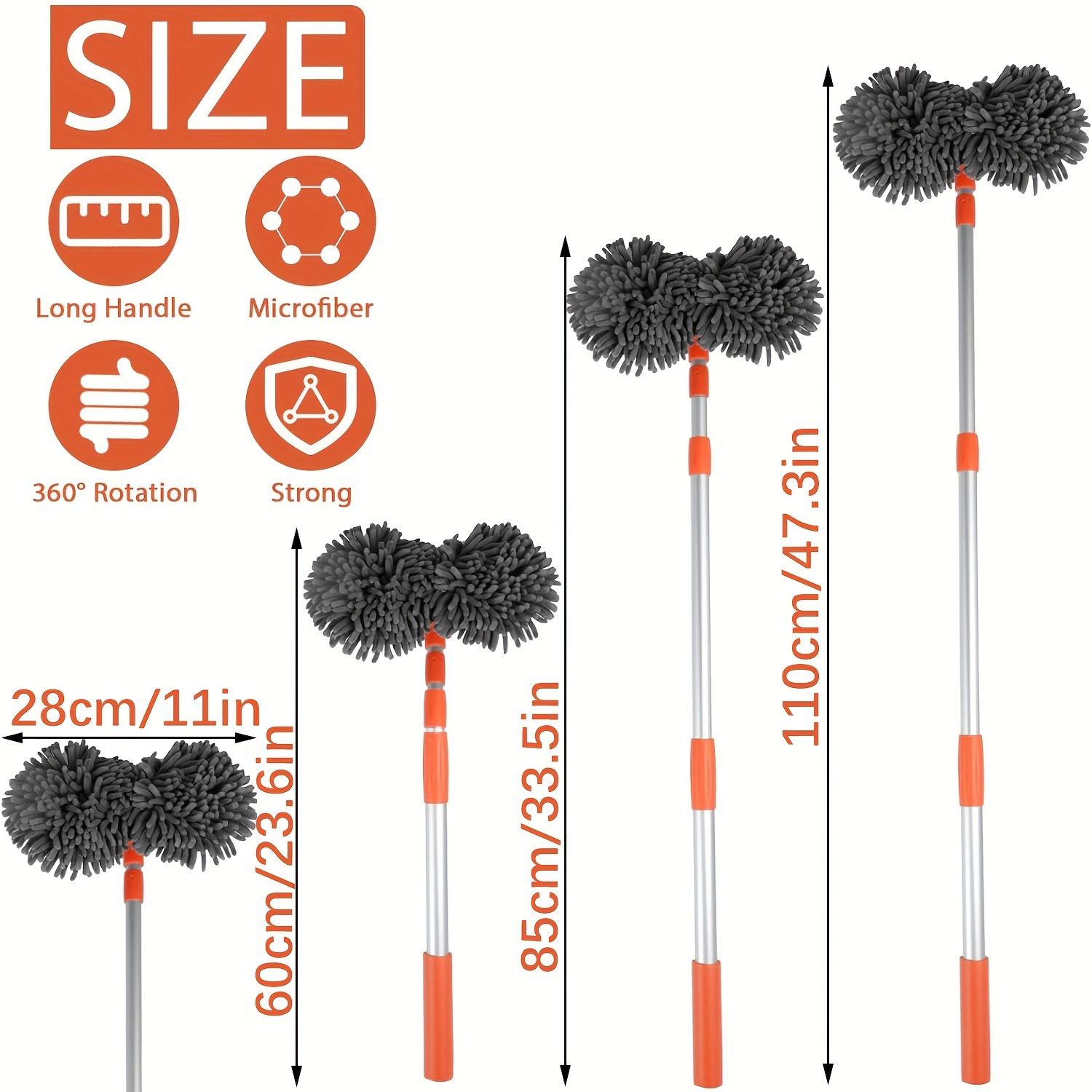 【DealsForYouDays】43'' Long Handle Car Wash Mop, Detail cleaning, 3X Fast Clean, Retractable Aluminum Alloy Pole, Soft Chenille Material, Avoid Scratching, Suitable for Car, Truck, SUV and Home Clean - Car Wash Accessories! Car Care Tool! #summerfinds