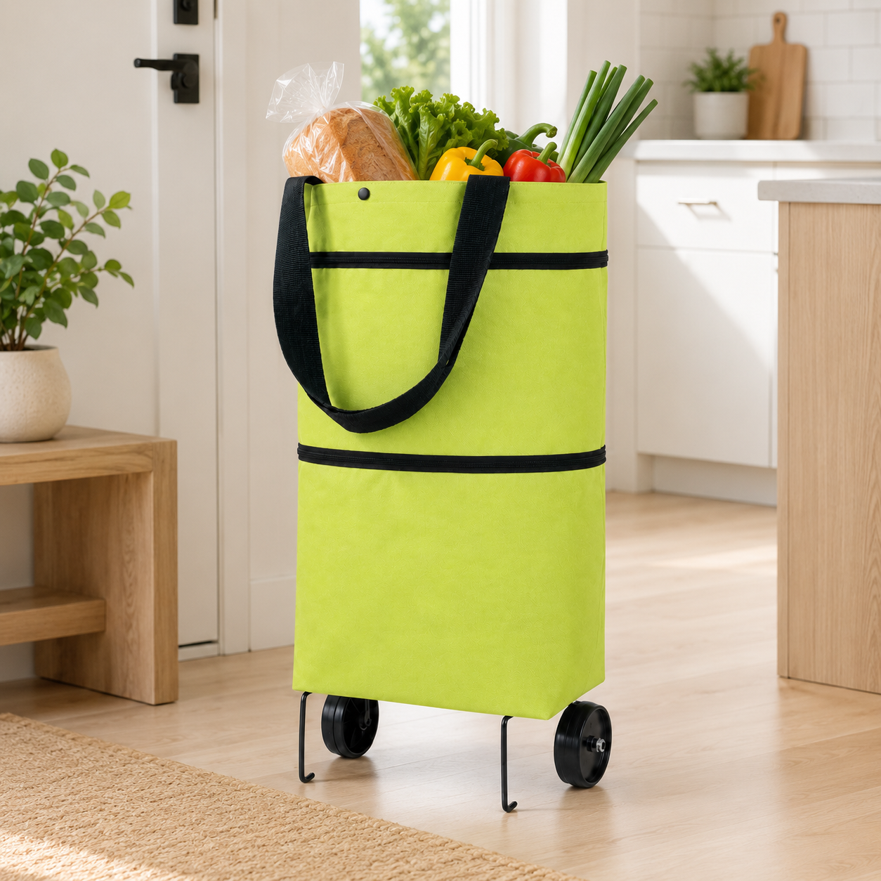 🔥Last Day Discount｜2-in-1 Foldable Shopping Trolley Bag