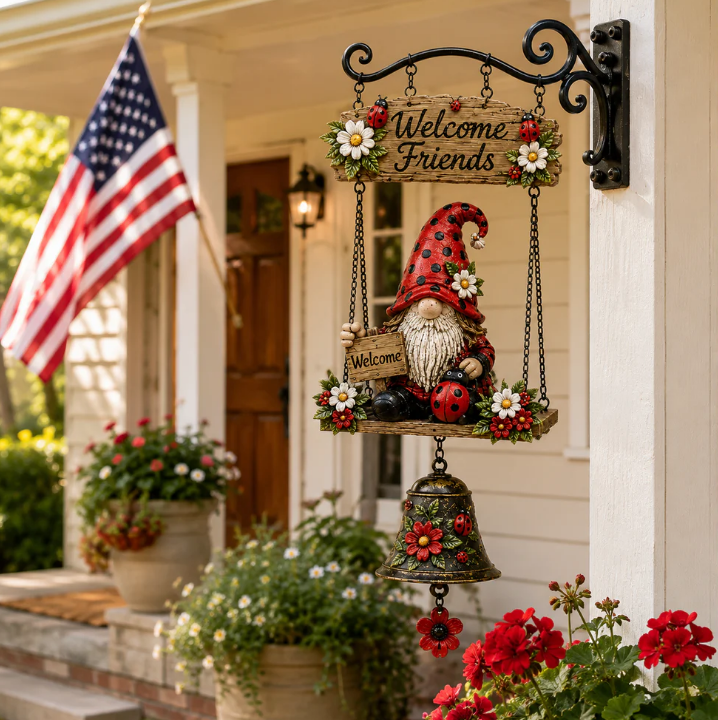 🔥 Limited time 50% OFF – Rustic Garden Gnome Bell Outdoor Decor🐞🌸