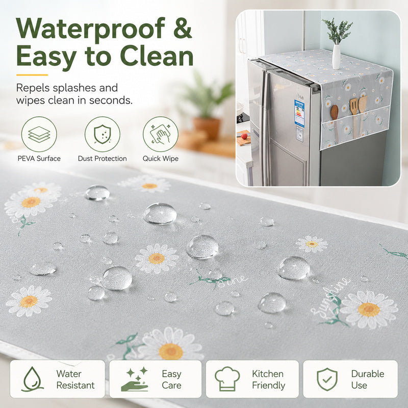 🔥Last Day Discount Waterproof Fridge Top Dust Cover With Storage Pockets