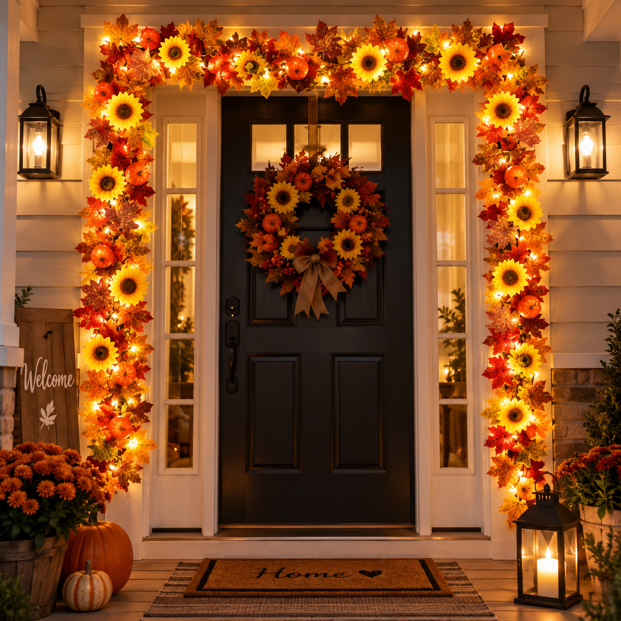 🔥Last Day 50% OFF🍁Artificial Fall Harvest Wreath - Indoor & Outdoor Home Decor