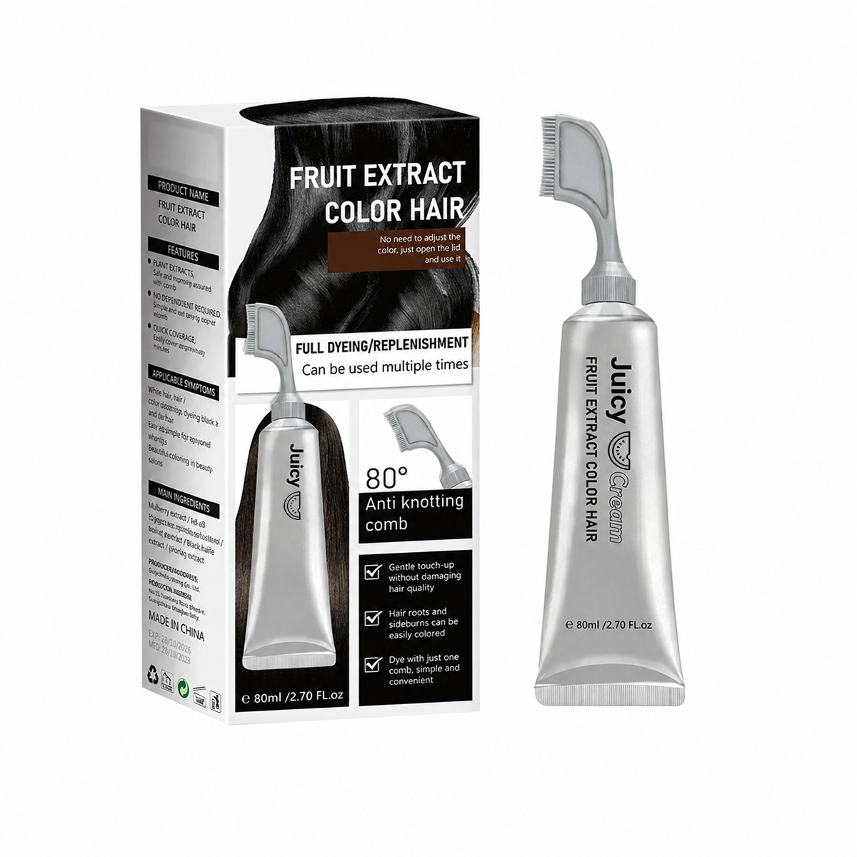 LAST DAY DISCOUNT🌿 Hair Dye Cream for Gray Coverage – Salon-Quality Color At Home