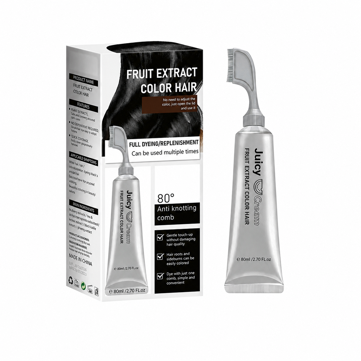 LAST DAY DISCOUNT🌿 Hair Dye Cream for Gray Coverage – Salon-Quality Color At Home