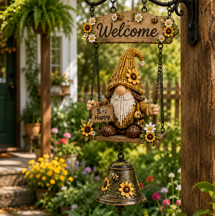 🔥 Limited time 50% OFF – Rustic Garden Gnome Bell Outdoor Decor🐞🌸
