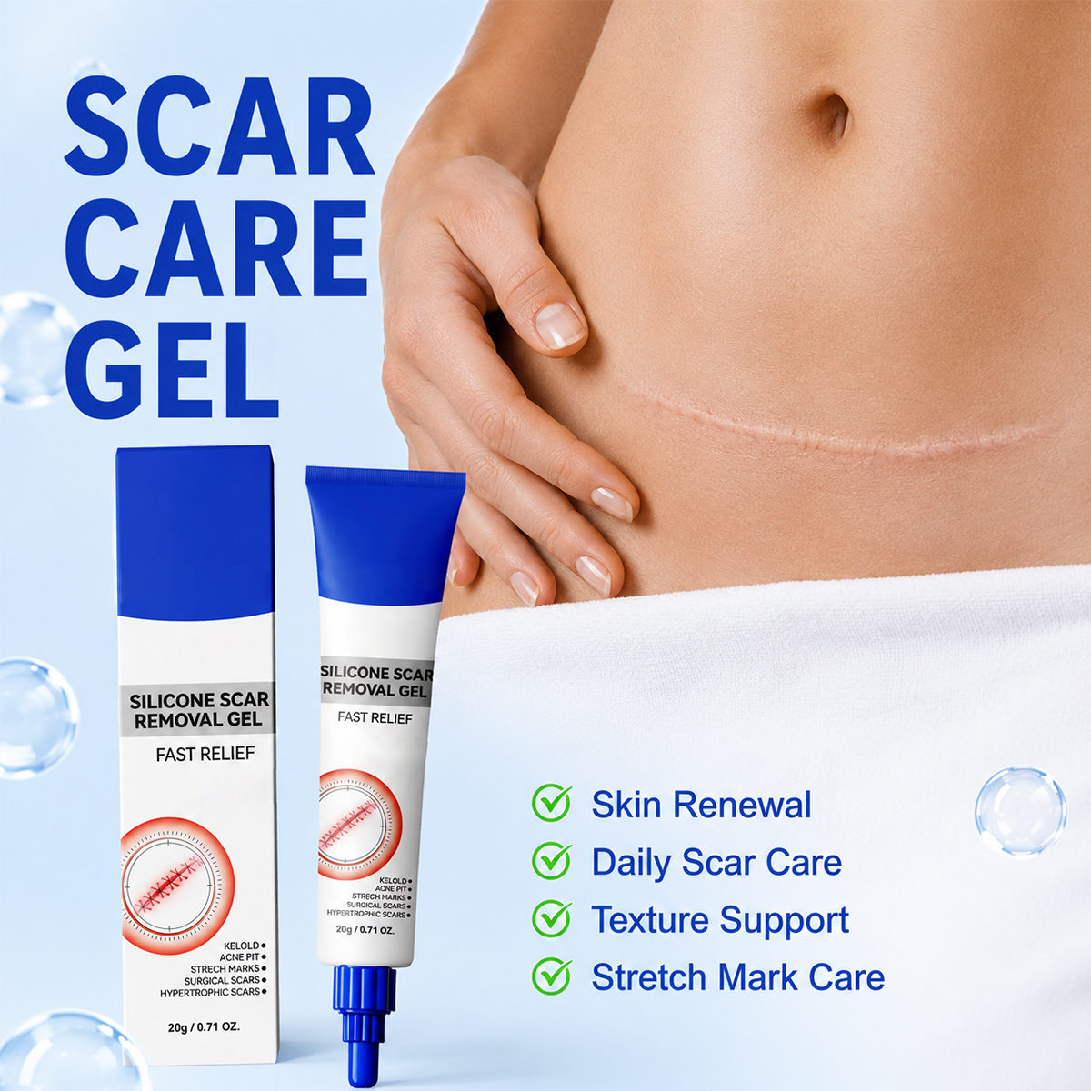 LAST DAY DISCOUNT✨Advanced Silicone Scar Gel | Smooth Away Scars & Fine Lines