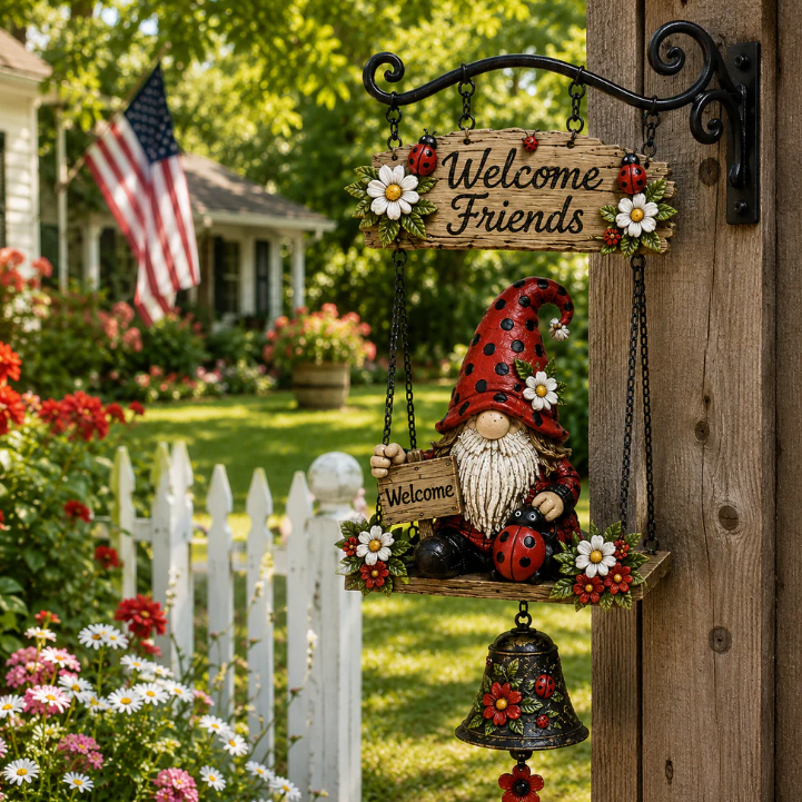🔥 Limited time 50% OFF – Rustic Garden Gnome Bell Outdoor Decor🐞🌸
