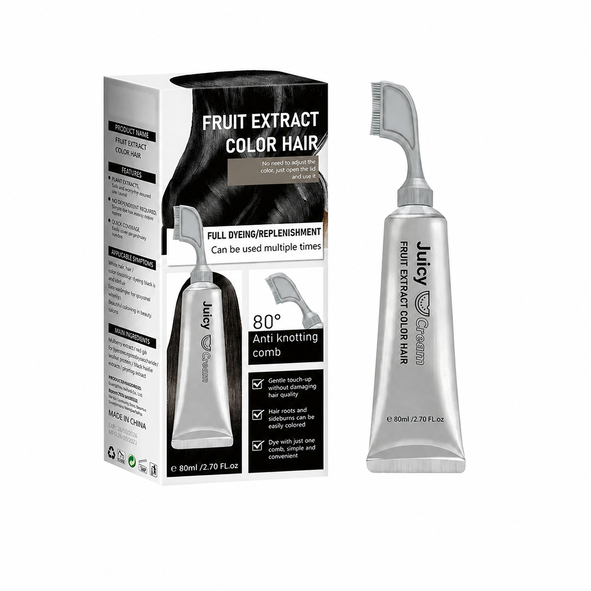 LAST DAY DISCOUNT🌿 Hair Dye Cream for Gray Coverage – Salon-Quality Color At Home