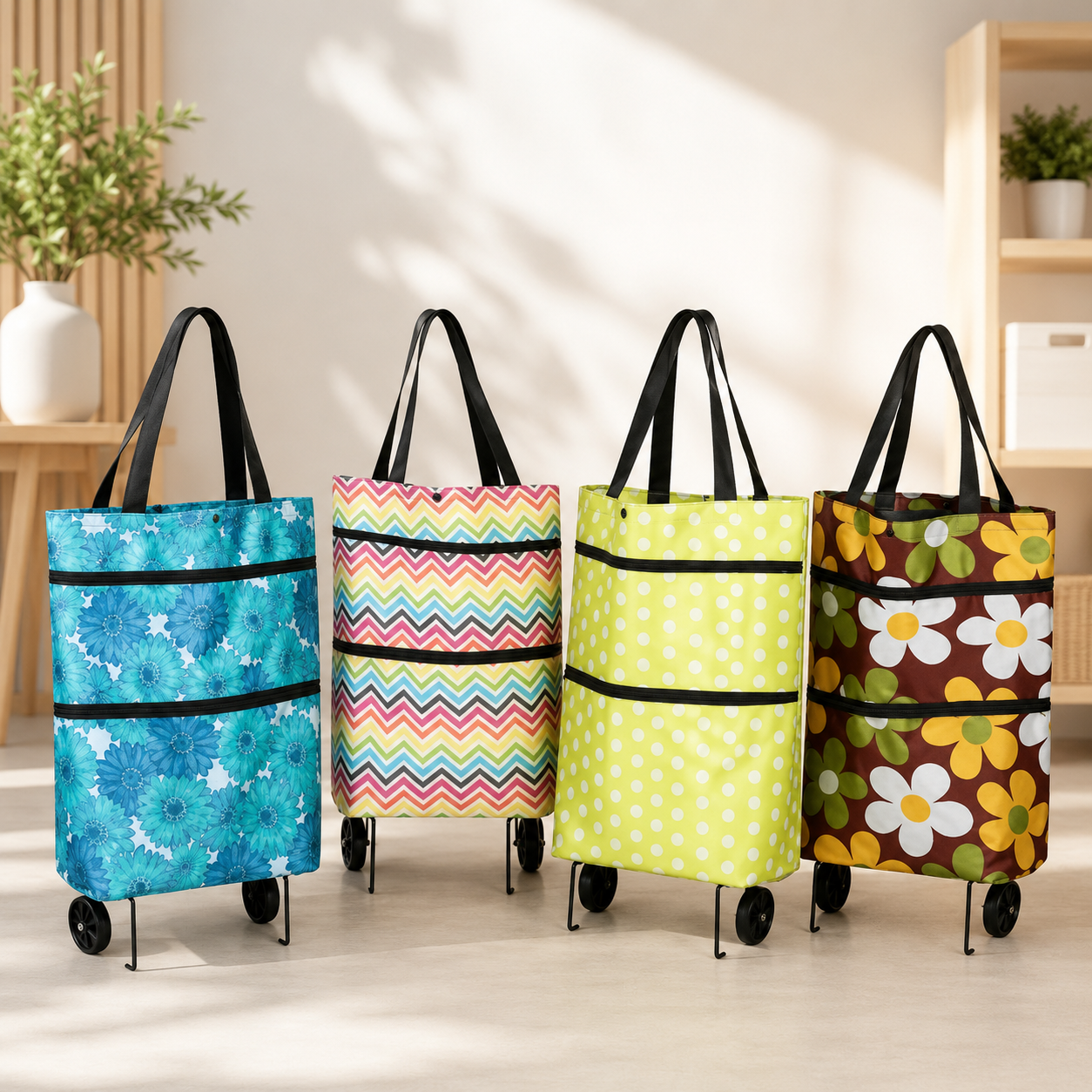 🔥Last Day Discount｜2-in-1 Foldable Shopping Trolley Bag