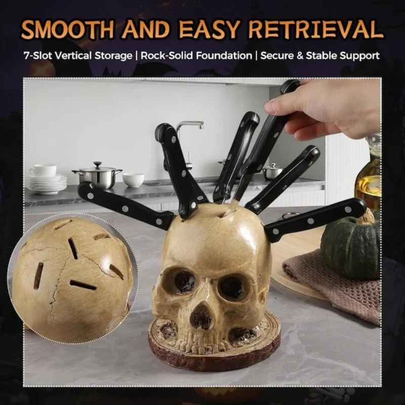 Bonehold Skull Knife Block