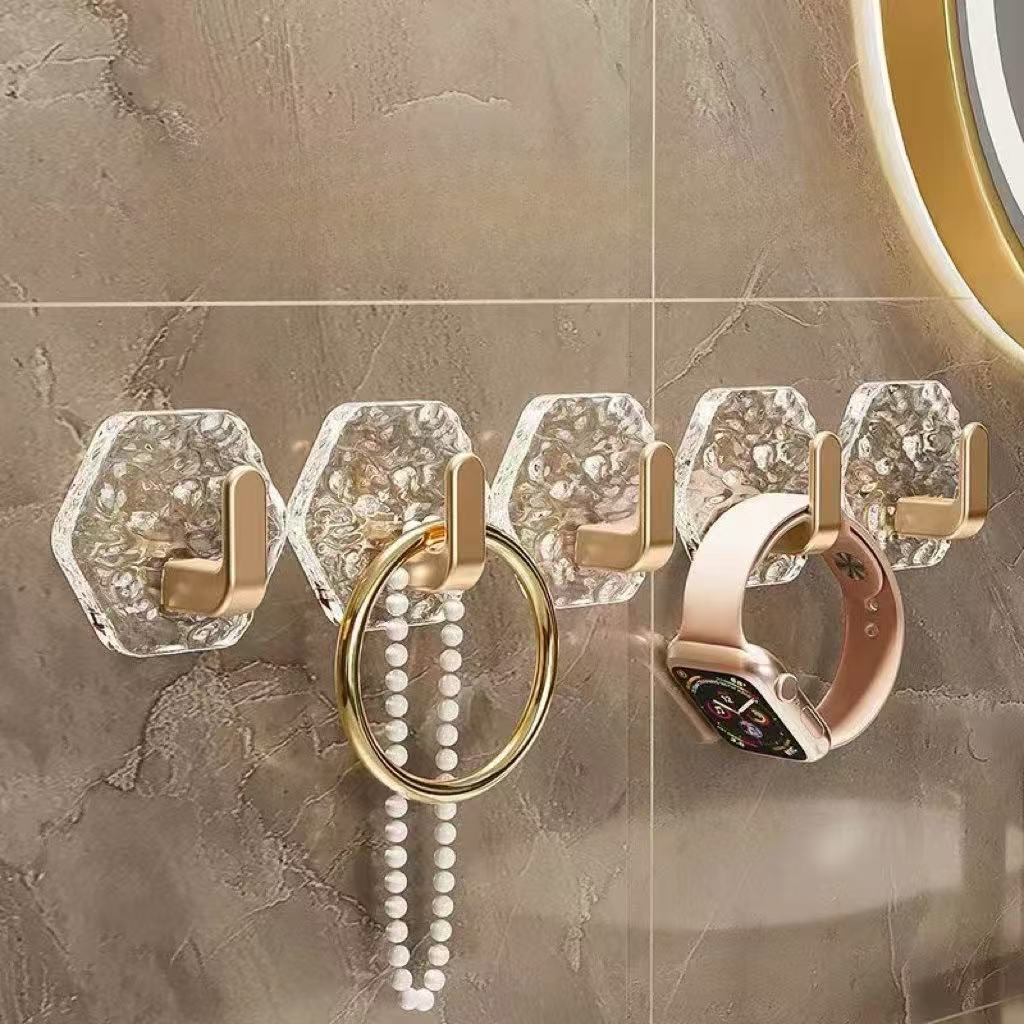 💖Limited Time Special Offer | Hexagonal Ripple Heavy-Duty Hooks for Bathroom, Kitchen & Home Storage