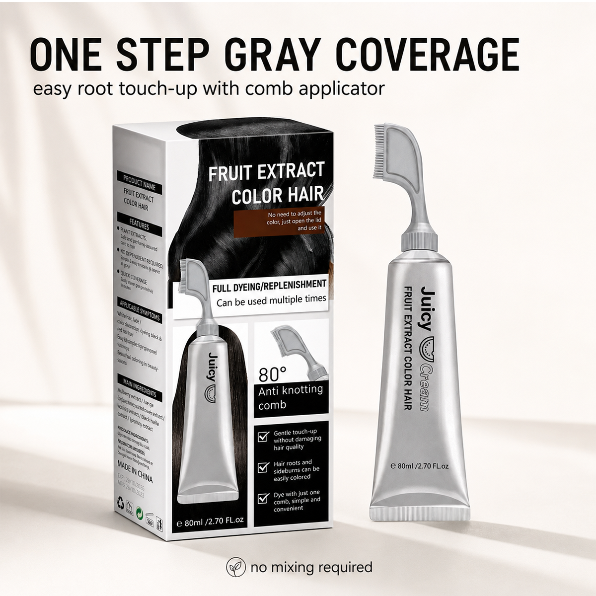 LAST DAY DISCOUNT🌿 Hair Dye Cream for Gray Coverage – Salon-Quality Color At Home