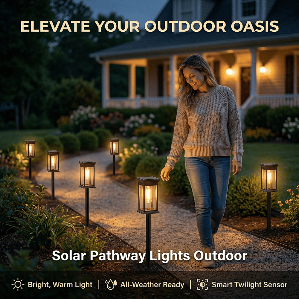 🌞 Solar Pathway Lights Outdoor