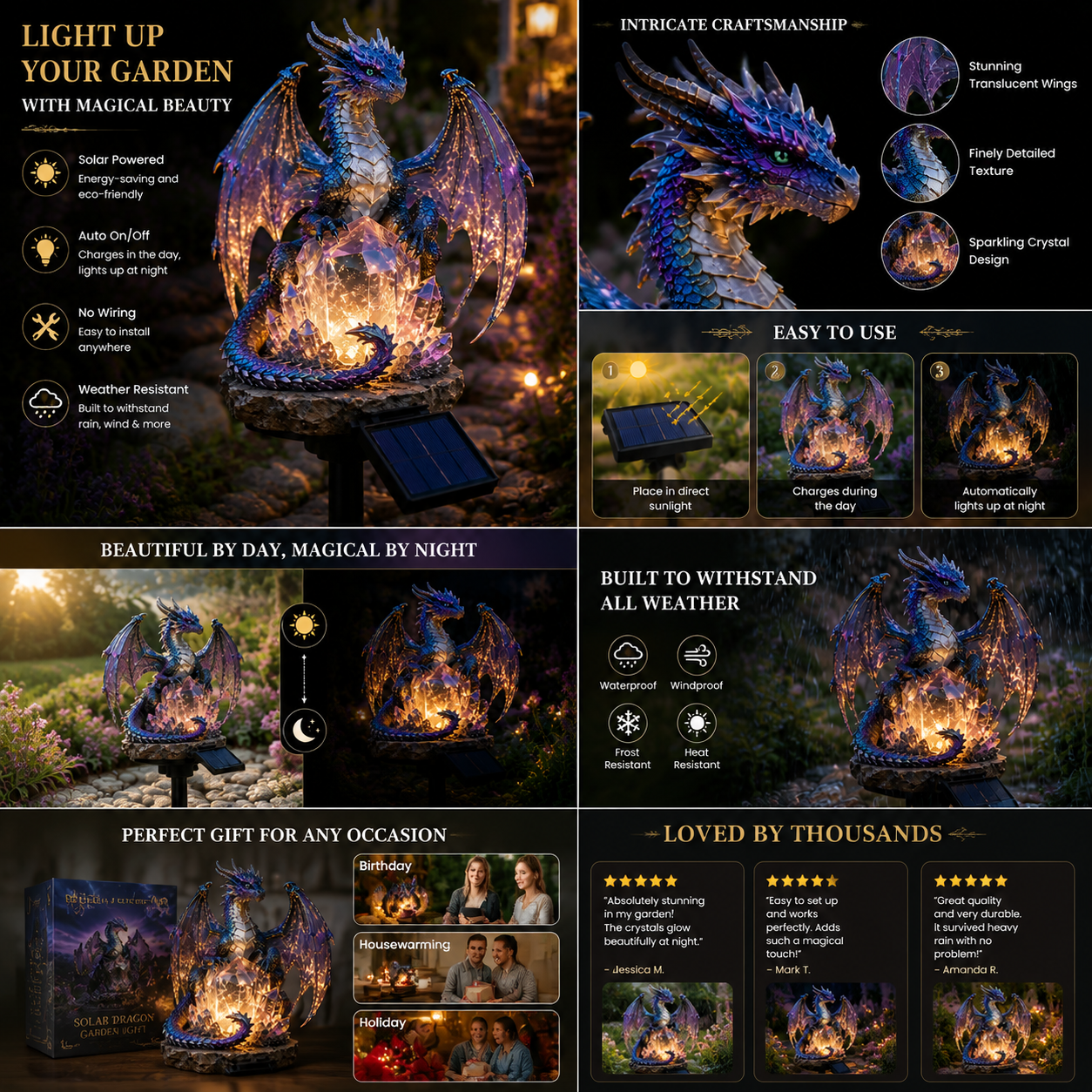 🥰Final Day Offer | Dragon Crystal Solar Light For Garden & Porch