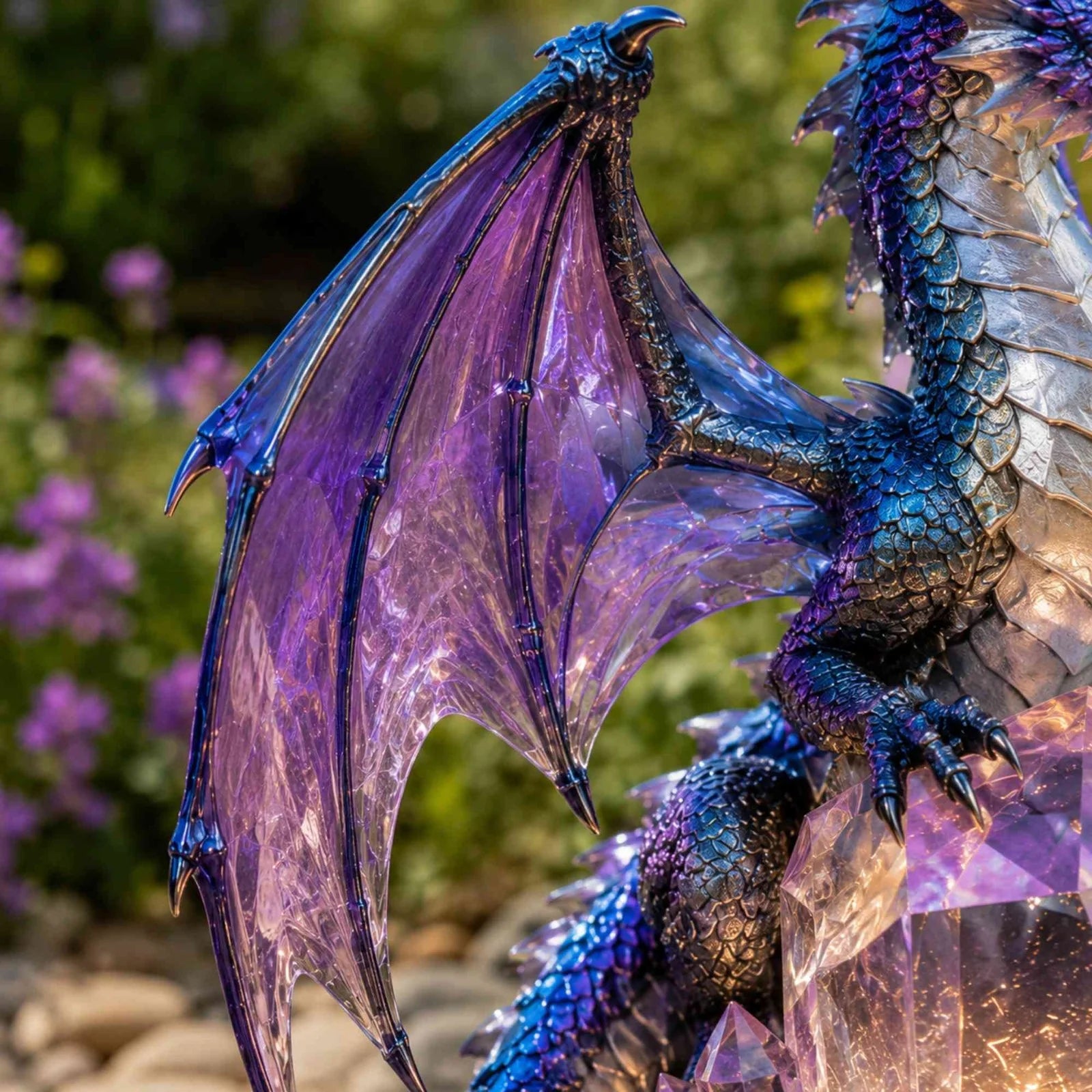 Amethyst Crystal Dragon Solar Garden Light