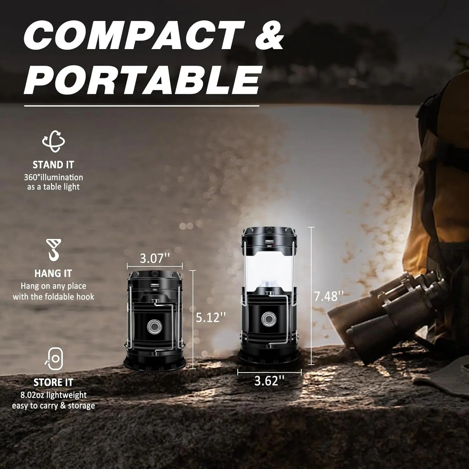 Solar Camping Lantern — 50% OFF | Rechargeable LED Emergency Light