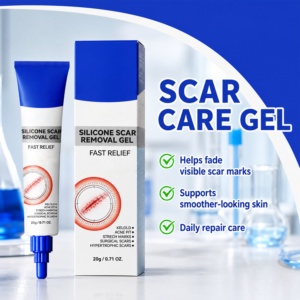 LAST DAY DISCOUNT✨Advanced Silicone Scar Gel | Smooth Away Scars & Fine Lines