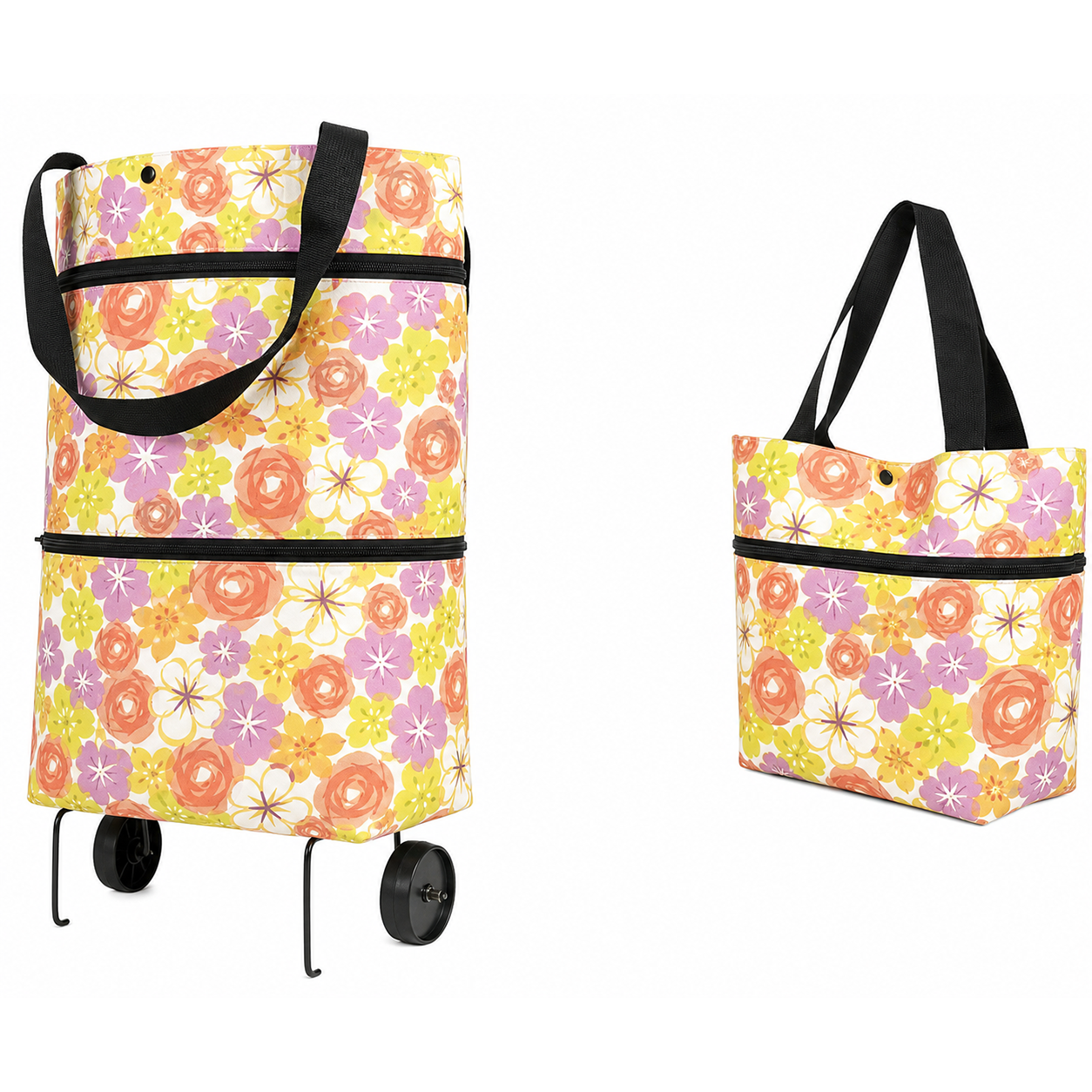 🔥Last Day Discount｜2-in-1 Foldable Shopping Trolley Bag