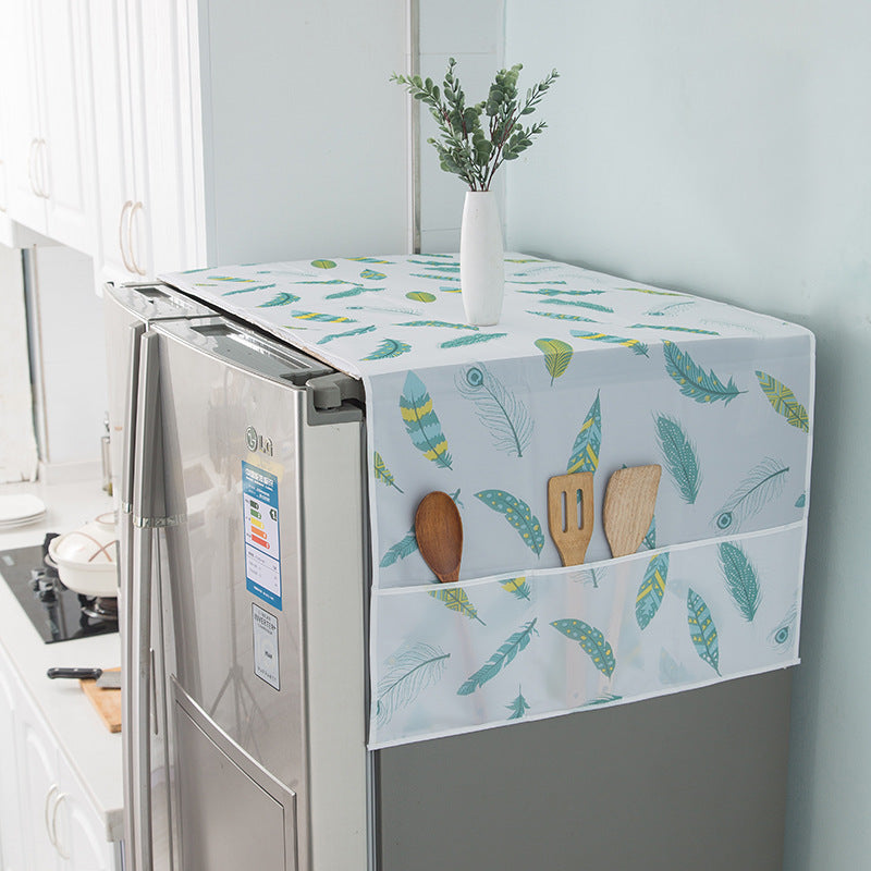 🔥Last Day Discount Waterproof Fridge Top Dust Cover With Storage Pockets