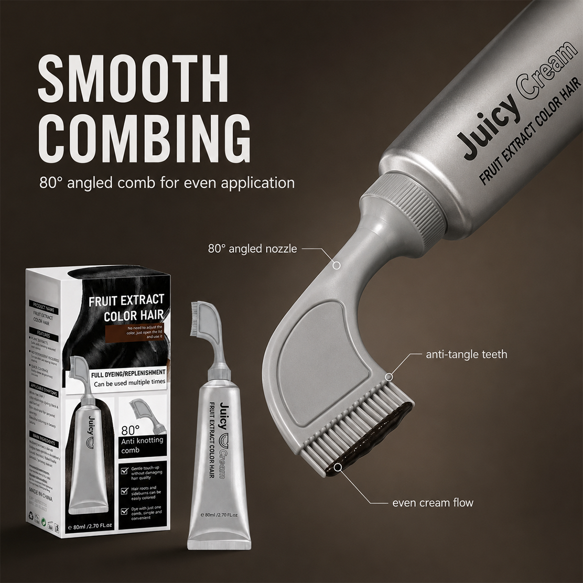 LAST DAY DISCOUNT🌿 Hair Dye Cream for Gray Coverage – Salon-Quality Color At Home
