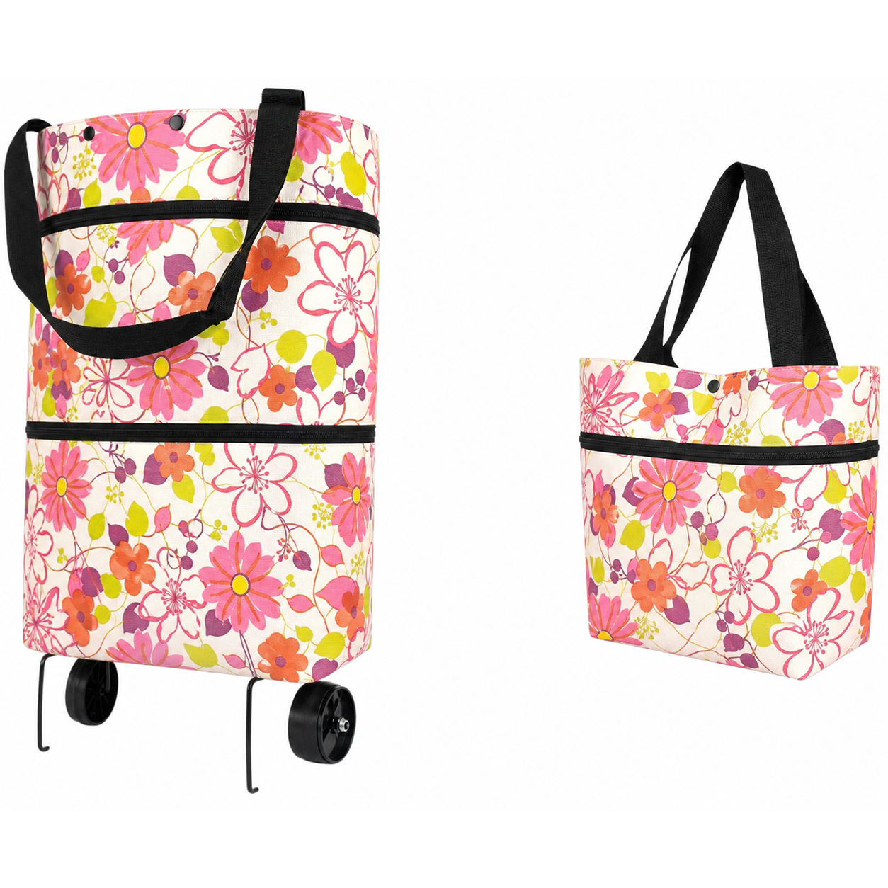 🔥Last Day Discount｜2-in-1 Foldable Shopping Trolley Bag