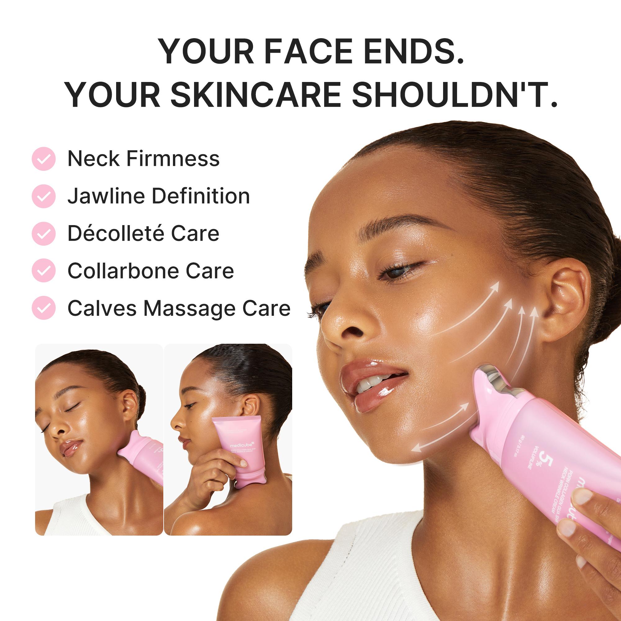 [NEW] [medicube] PDRN Collagen Gua Sha Neck Wrinkle Cream | Built-In Gua Sha Massager with Volufiline 5% + PDRN | Firming, Contour Care for the Look of Fine Lines, Jawline, Neck, D&eacute;collet&eacute; | Massage Cream | Korean Skincare